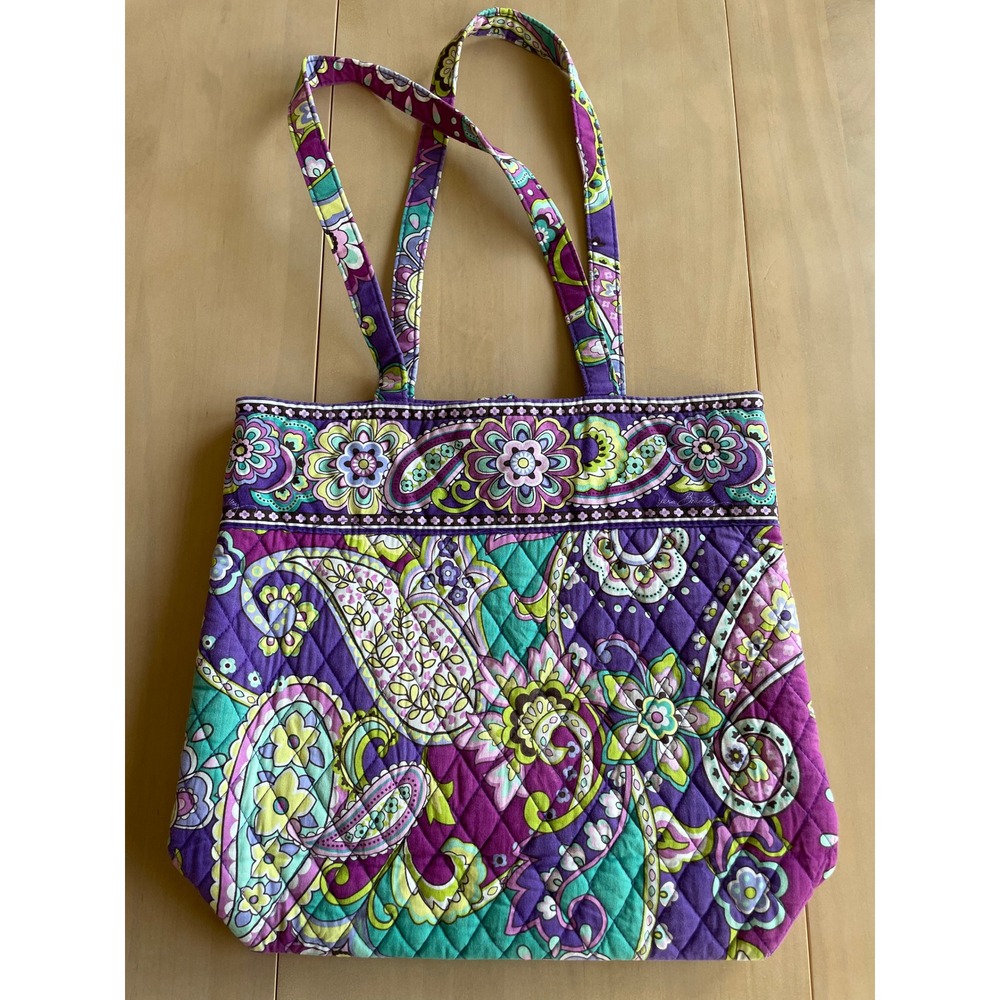 Vera Bradley Retired Heather Paisley Quilted Y2K‎ Shoulder Tote Bag - Picture 5 of 12